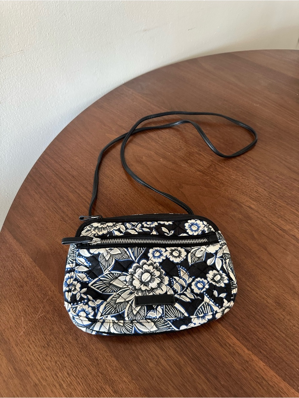 Vera Bradley Black & White Quilted Floral Crossbody